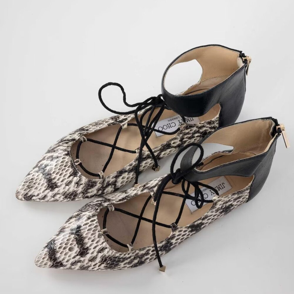 Jimmy Choo Jimmy Choo - Python Leather Ballerina … - image 3